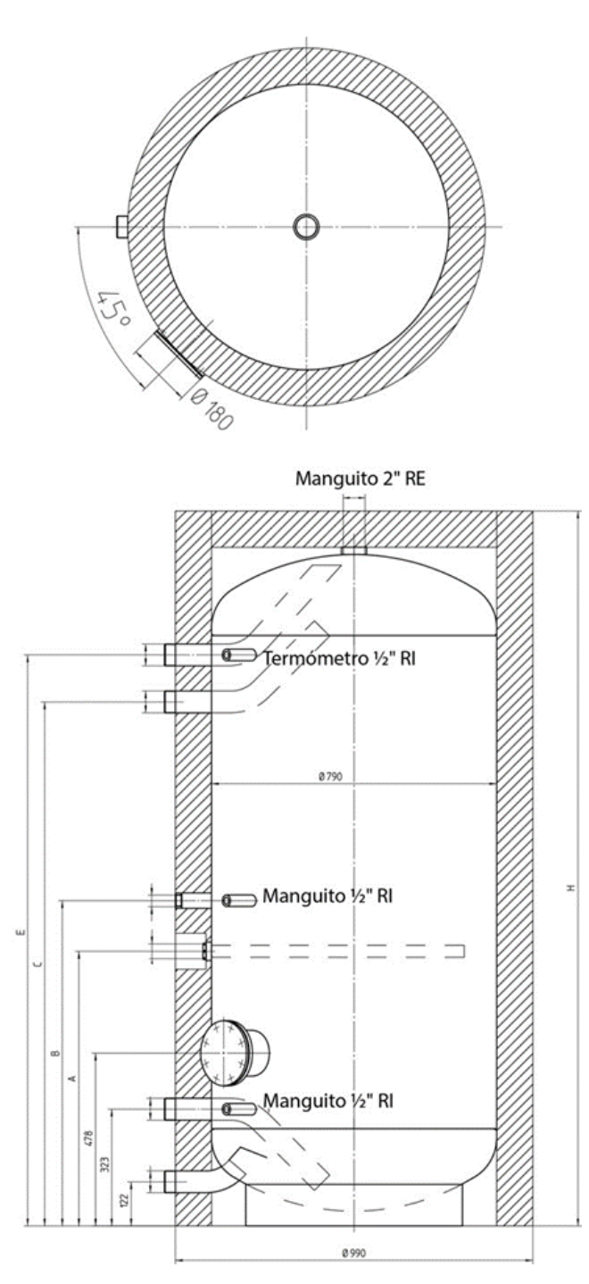 Especificaciones técnicas del Acumulador ACS AUSTRIA EMAIL LDS 800